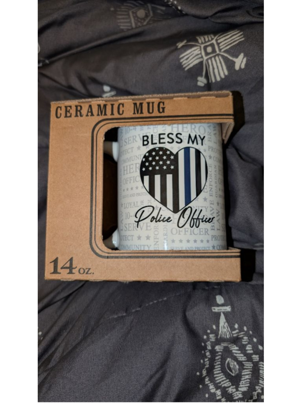 Carson Bless My Police Officer Ceramic Mug, 14 oz